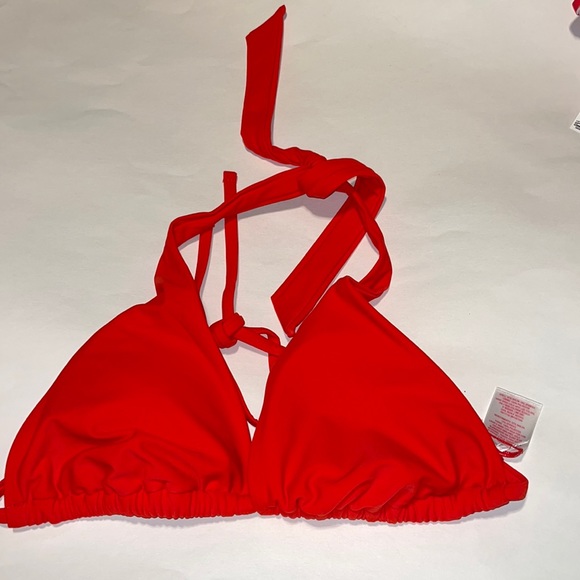 New Xhilaration Women’s Large Red Triangle String Bikini Top NWT - Picture 1 of 6